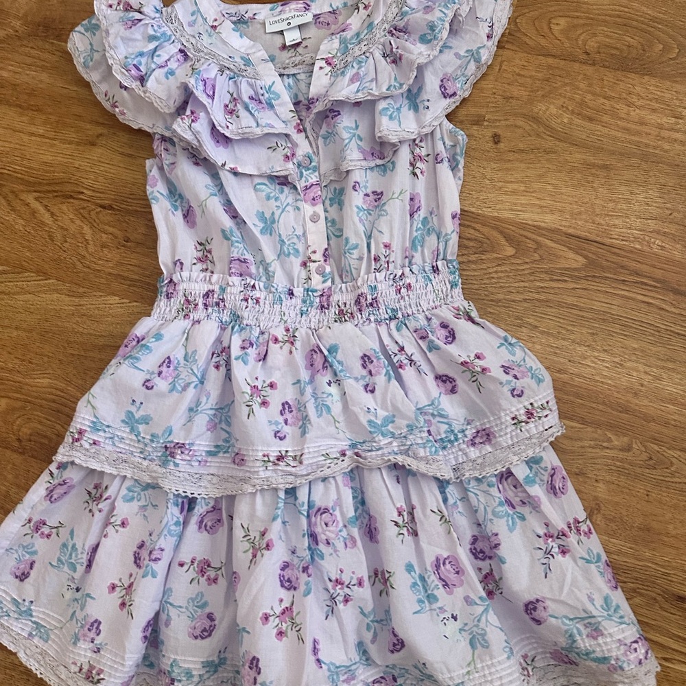 LoveShackFancy x Target Lou Ruffle Mini Dress Purple S - Picture 3 of 14